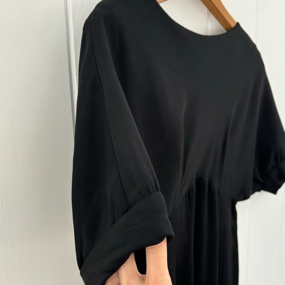 Vintage 1960s Teal Traina Dress Black Mod Unique Collectible Minimal Monochrome - Picture 6 of 16